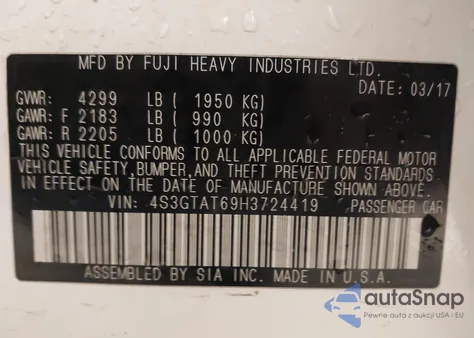 2017 Subaru Impreza 2.0I Limited из США, поврежденный, VIN 4S3GTAT69H3724419